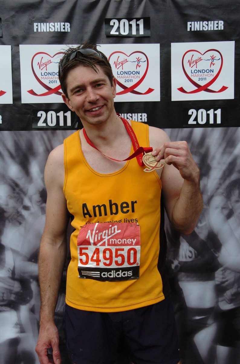 Silas J. Lees completing the London Marathon, 2011